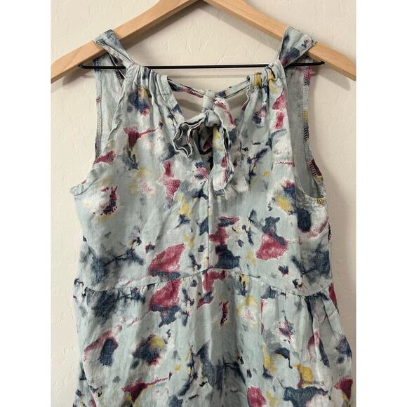 Linen Artsy Printed Halter Dress Size S Made in Italy Bellambra - Picture 4 of 11